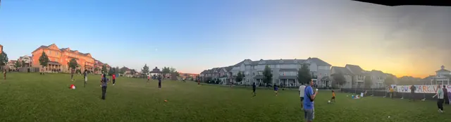 Volleyball, cricket, the gazebo, the playground.