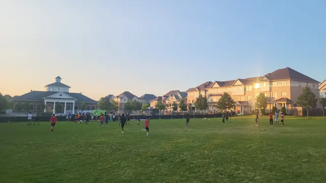 The field at dusk, still in use.